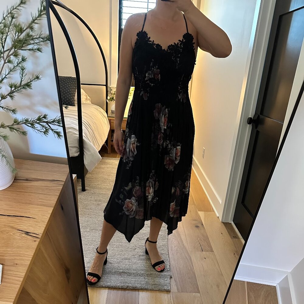 All Saints Debi Juliette Midi dress, Lace Floral, size 12